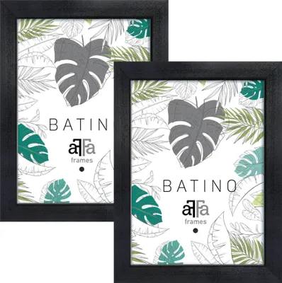 Produktbild von aFFa frames, Batino, Bilderrahmen aus Holz, mit Acrylglasfront, HDF-Hintergrund, Schwarz, 15x21 cm, 2er Set