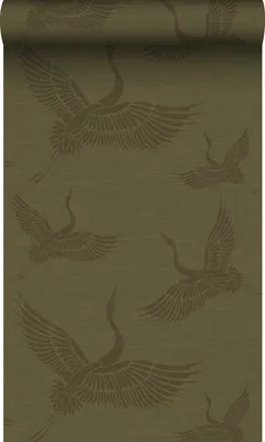 Productafbeelding van Origin Wallcoverings behang kraanvogels okergeel 53 cm x 10.05 m