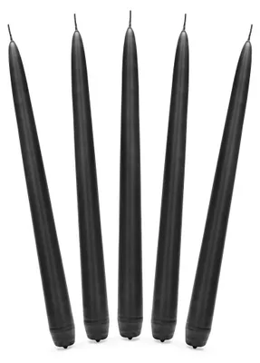 Produktbild von Spitzkerzen 24cm schwarz matt, 10 Stück