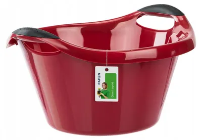 Produktbild von Pafen Runde Wäschekorbschüssel 10L mit Griffen rot