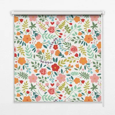 Produktbild von Seitenzug-Rollo Fensterrollo Jalousie - Lichtdurchlässig Springrollos - 70x140 cm - Gemalte Blumen