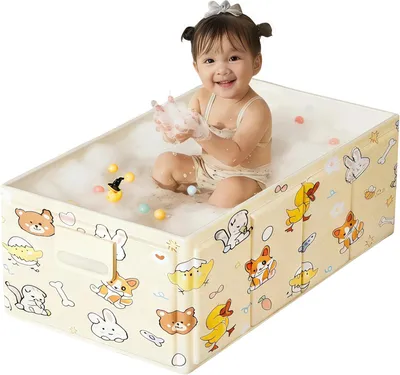 Obrázok produktu pre Skladacia detská vanička 80 x 40 x 22 cm, žltá, pre dovolenku