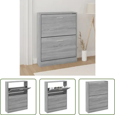 Produktbild von The Living Store Schuhschrank Grau Sonoma 59x17x81 cm Holzwerkstoff