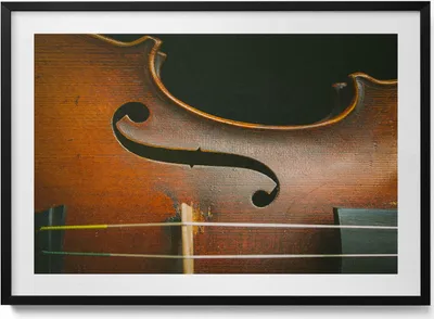 Produktbild von Geigeninstrument– Wandbild mit Rahmen – Gerahmtes Bild  – Wanddekoration – 100x70 cm –  Schwarz Rahmen