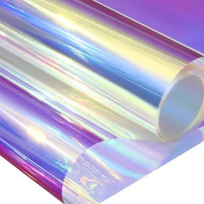 Produktbild von Holografische Transparante Glasfolie, Selbstklebend, Irideszierend, 40 x 100 cm