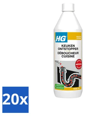 Produktbild von 20 x HG Küchen-Abflussreiniger - 1L - Vorteilspackung - 20 Stücke