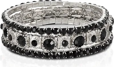 Produktbild von Steuer Modeschmuck Armband Metall 19cm schwarz Glasstein 445060006