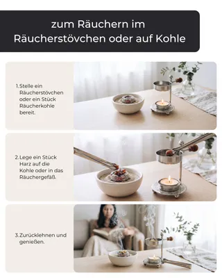 Produktbild von Incensera Myrrhe Räucherharz 100 g, Harz zum Räuchern, Naturreines Baumharz, KI-generiertes Bild