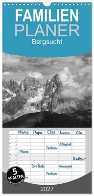 Produktbild von Familienplaner 2027 - Bergsucht 2027 mit 5 Spalten (Wandkalender, 21 x 45 cm) CALVENDO