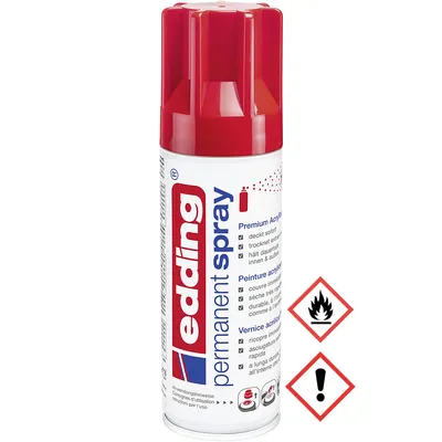 Produktbild von Edding 5200, 200 ml, Rot, Glanz, Sprühdose, Wasserfest