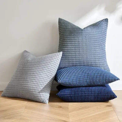 Produktbild von Kissenbezüge 4er Set Kordsamt Dunkelblau 45x45 cm
