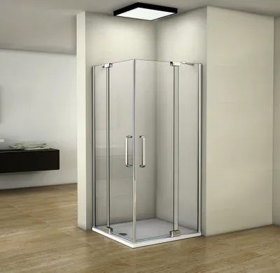 Produktbild von 100x90x195cm Duschabtrennung Dusche Eckeinstieg Duschwand 8mm NANO GLAS