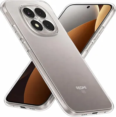 Two transparent phone cases are shown, one slightly behind the other, angled to display the camera module and the side buttons.