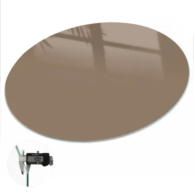 Produktbild von Glas Tischplatte fi90 cm – Tischauflage aus gehärtetem Glas – Glasplatte für Esstisch – Küchentischplatte aus Glas – Tischschutz Glas modern – Dekorative Glasplatte – Pflegeleichte Glastischplatte – Sicherheitsglas Tischplatte – Neutralbraun