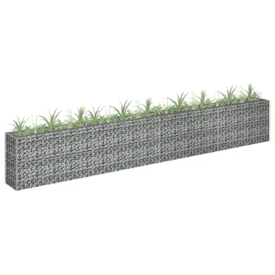 Zdjęcie produktu dla Podwyższona Donica Gabionowa, Galwanizowana Stal, 360X30X60 Cm Lumarko!