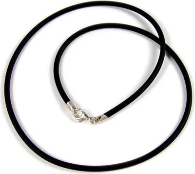Produktbild von Minott Kautschuk-Band Kette Halsband schwarz Ø ca. 3mm 22073, Länge:42 cm