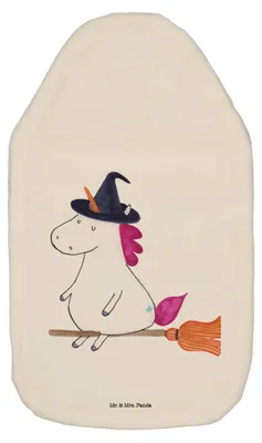 Produktbild von Mr. & Mrs. Panda Wärmflasche Einhorn Hexe - Weiß - Geschenk, Teufel, naturkautschuk, Wärmekissen, Engel, Unicorn, warmwasserbeutel, Einhörner, Flauschige, Frau, Freundin