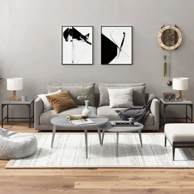 Produktbild von vidaXL Beistelltische 2 Stk. Grau Sonoma 40x40x35 cm Holzwerkstoff - Beistelltisch - Beistelltische - Couchtisch - Tisch