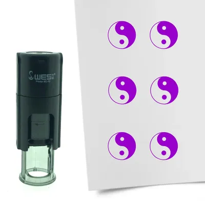 Zdjęcie produktu dla Pieczęć CombiCraft Yin Yang 10 mm okrągła - fioletowy tusz