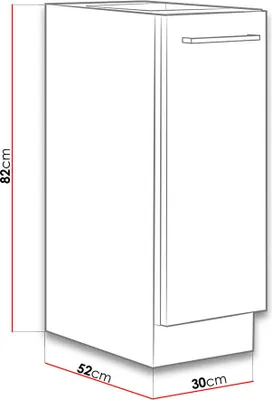 Image de Meuble de cuisine coulissant inférieur 30 cm ZHILAN - chêne lancelot