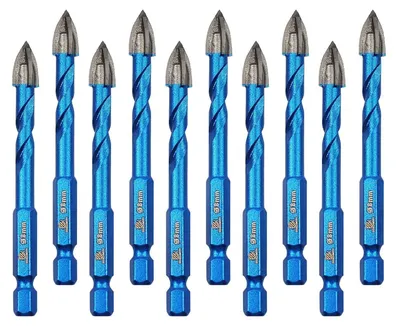 Productafbeelding van Boorset voor tegels, 10 stuks, 8 mm hardmetalen boren voor keramiek, tegels, steen, marmer en hout