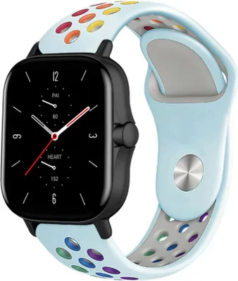 Produktbild von Strap-it Amazfit GTS 2 Sportarmband (Hellblau/bunt)