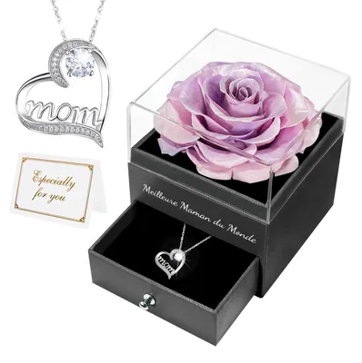 Ewige Rose mit Kette – Beste Mama der Welt, Geschenkbox