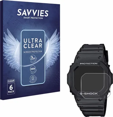 Produktbild von 6x Für Casio G-Shock GW-M5610-1ER Schutzfolie Savvies Displayschutz Display Schutz Folie Klar Transparent