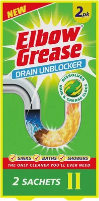 Obrázek produktu pro Elbow Grease | Prášek na čištění kanalizace - 2 X 25 G - Účinné čištění potrubí - Rychlé řešení - Bez chemikálií