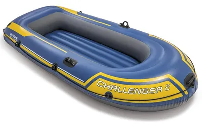 Image de Intex Bateau pneumatique Bateau de pêche Bateau à rames Challenger pour 2 personnes, set avec pagaie et pompe à air, 236x114x41cm Charge maximale : 200 kg