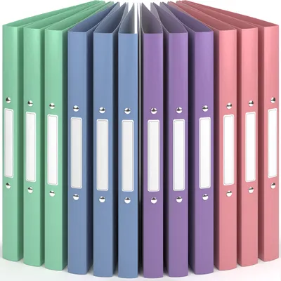 Produktbild von ACROPAQ - 12 x Ringbuch A4 - 2 Ringen, Mit Rückenetiketten, Rückenbreite 2,5cm, Wind, Natur Farbkollektion - Ringhefter, Ringordner, Schulordner