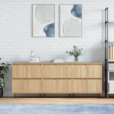 Produktbild von vidaXL Sideboards 3 Stk. Sonoma-Eiche Holzwerkstoff