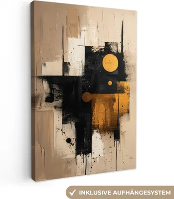 Obrázek produktu pro OneMillionCanvasses® - Plátna - Abstraktní - Černá - Zlatá - Moderní, nástěnný obraz, nástěnná dekorace Obývací pokoj, 80x120cm