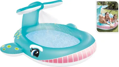 Image de Piscine Enfant Baleine Arroseur Aire De Jeux Aquatique Avec Arroseur Intégré - Intex