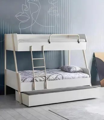 Produktbild von Jugendbett Weiß Kinderbett Design Modernes Bett Kinderzimmer Holzbetten Möbel