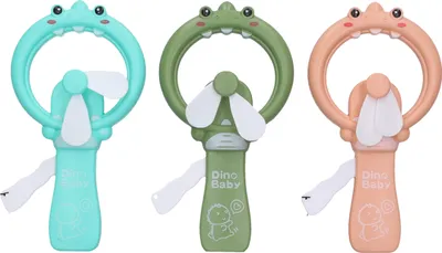 Obrázok produktu pre Ručný ventilátor s motívom dinosaura 18 cm
