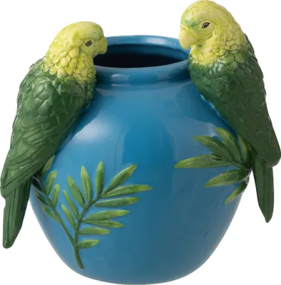 Produktbild von J-Line Vase Papageien Keramik Grün/Blau Small