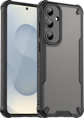 Image de Etui de protection pour Samsung Galaxy S25+, dos mat translucide, étui TPU noir