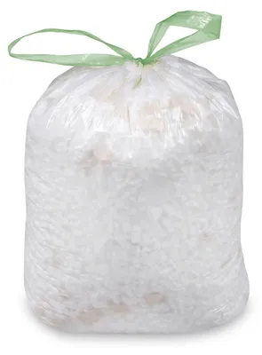 Produktbild von 100x Zugbandsäcke Müllsäcke mit Zugband 60 Liter 'L' 63 x 73 cm HDPE weiß