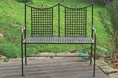 Produktbild von Gartenbank Bank aus Metall braun Nostalgiebank Gartenmöbel
