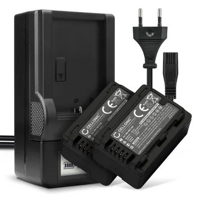 Image de CELLONIC 2x Batterie pour Appareil photo Compatible avec Panasonic HC-V180, HC-V777, HC-V380, VW-VBT190 - (1780mAh, 3.6V) + Chargeur