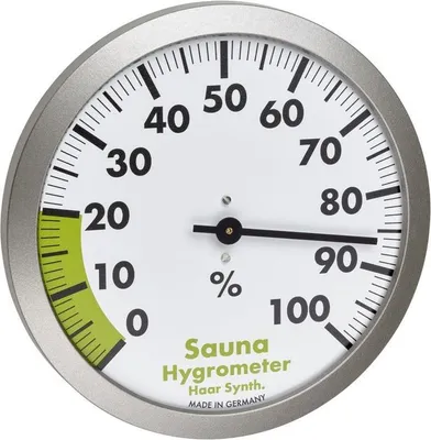 Produktbild von 40.1054.50 TFA analoges Sauna-Hygrometer, silber-weiß