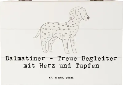 Produktbild von Mr. & Mrs. Panda Box Dalmatiner Herz 22 x 15 cm - Weiß - Geschenk, fotobox, Schatzkiste, Hunderassen Pflege, Vielfalt, Beschreibung, Hunderasse, lebensfrohe Tiere, loyal