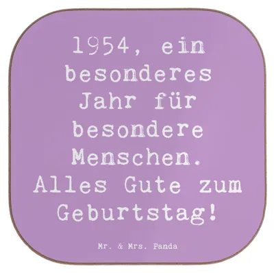 Produktbild von Mr. & Mrs. Panda Tischschoner Spruch 1954 Geburtstag - Lavendeltraum - Geschenk, Untersetzer für Gläser, Geburtstagsgeschenk, Tassenuntersetzer, besondere Momente, Alter