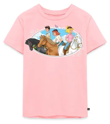 Produktbild von Spreadshirt Bibi Und Tina Ausritt Mit Freunden Kinder Premium T-Shirt, 110/116 (4 Jahre), Rosa