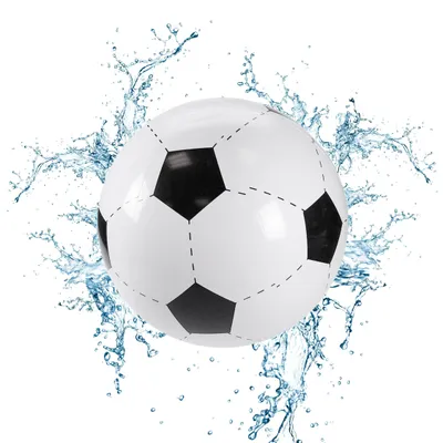 Produktbild von Wasserball Ø 40 cm aufblasbar - Wasserspielzeug für Kinder und Erwachsene - Aufblasbarer Fußball für Pool und Garten - Ball für langen Spielspaß im Wasser weiß/schwarz