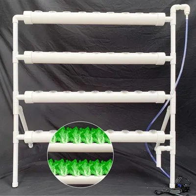 Produktbild von Famanu Hydrokultur Kit Hydroponisches Anbausystem - 36 Löcher - PVC - Erdlose Pflanzenanzucht