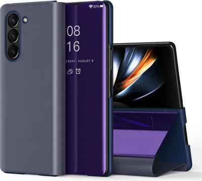 Produktbild von König Design Hülle kompatibel mit Kunstleder Handyhülle - Handy Case Violett Blau