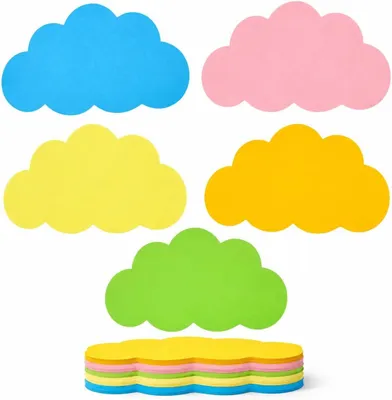 Produktbild von Moderationskarten Wolkenform, 50 Stück, 20x20 cm, bunt, für Präsentationen