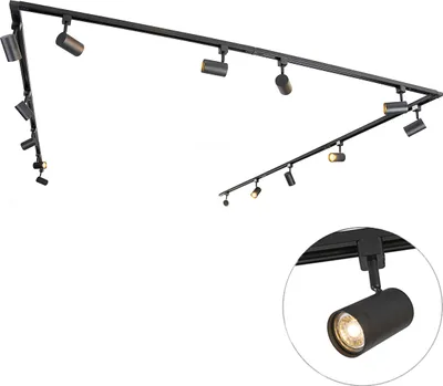 Produktbild von Smartes 1 Phasen Schienenbeleuchtungssystem inkl  14 Wifi GU10 Schwarz Iconic Jeana